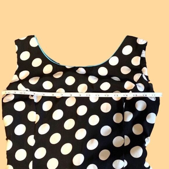 Polka Dot Dress with Turquoise trim - Picture 5 of 7